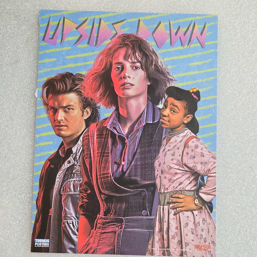 Stranger Things Upside Down Steve Erica Robin Trends Posters Netflix 2021 8x11
